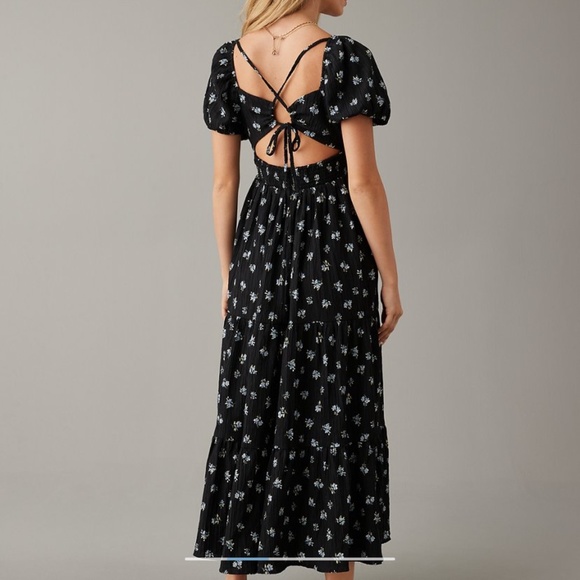American Eagle Floral Open Back Corset Midi Dress - Picture 2 of 7